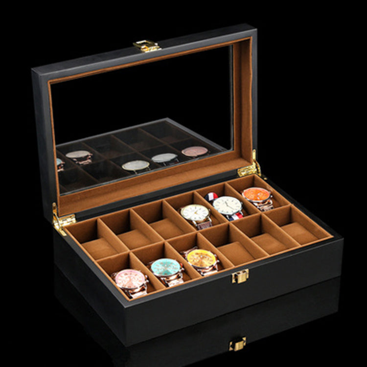 European Style Watch Storage Boxes Case Wood Black Mechanical Watch Display Organizer New Women Jewelry Gift Case Holder