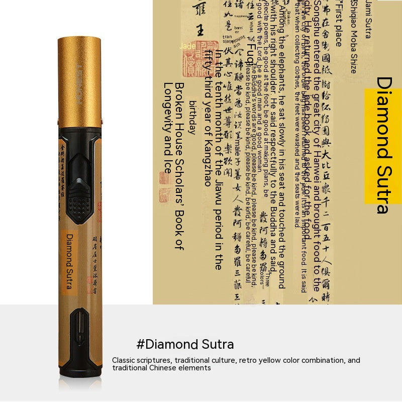 Windproof Torch Lighter Moxibustion Cigar Spray Gun Portable Outdoor Large Capacity Lighter